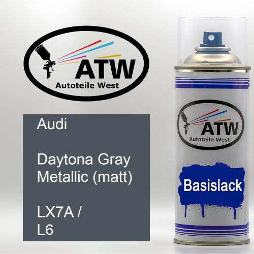 Audi, Daytona Gray Metallic (matt), LX7A / L6: 400ml Sprühdose, von ATW Autoteile West.